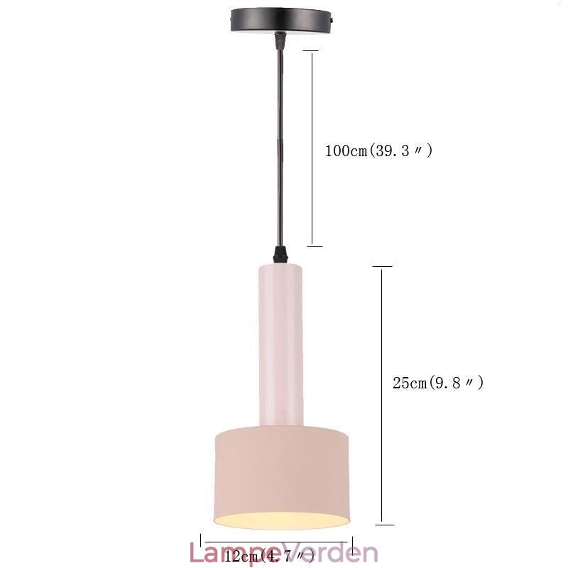 Moderne Simpel Pendel Lys Cylinder Form Lampe Aluminium Belysning Lys