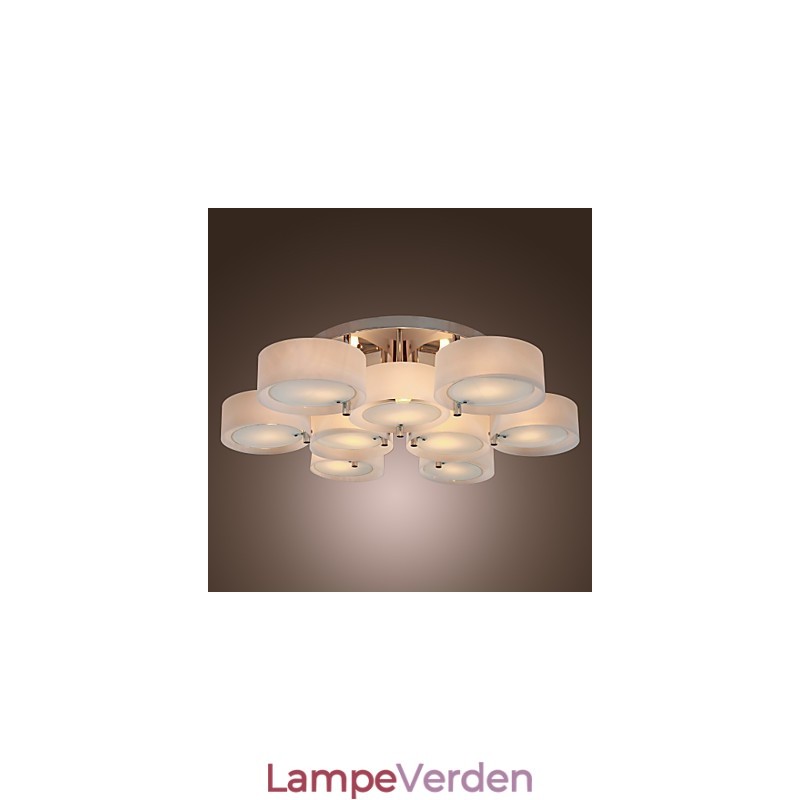 Moderne moderne lysekrone i krommetal, Flush Mount
