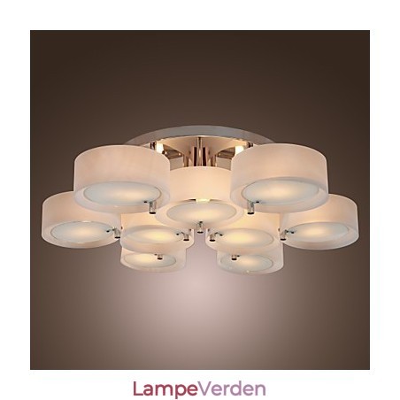 Moderne moderne lysekrone i krommetal, Flush Mount Moderne moderne lysekrone i krommetal, Flush Mount