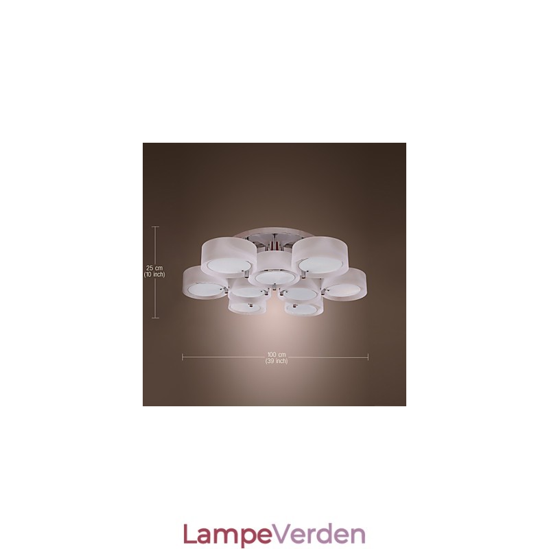 Moderne moderne lysekrone i krommetal, Flush Mount
