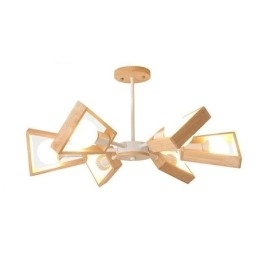 Moderne vifteformet lysekrone Elegant træ pendellampe