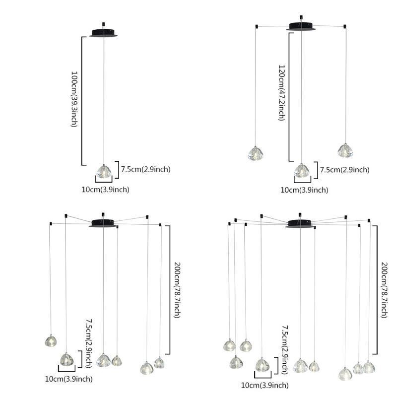 Moderne pendant lys krystal lysekrone lys hjemmebelysning lampe