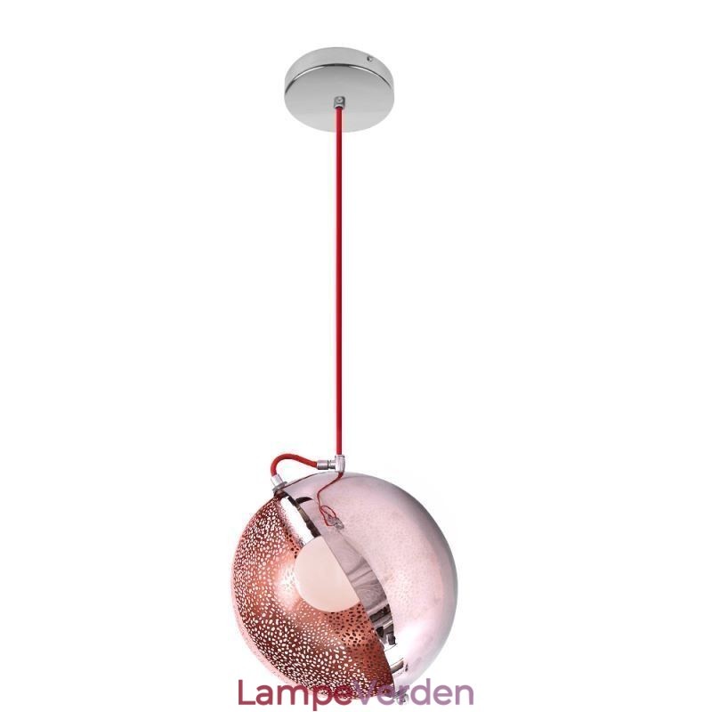 Moderne rosa guld pendant lys halvrund glas lampeskærm dekorativ lys cafe