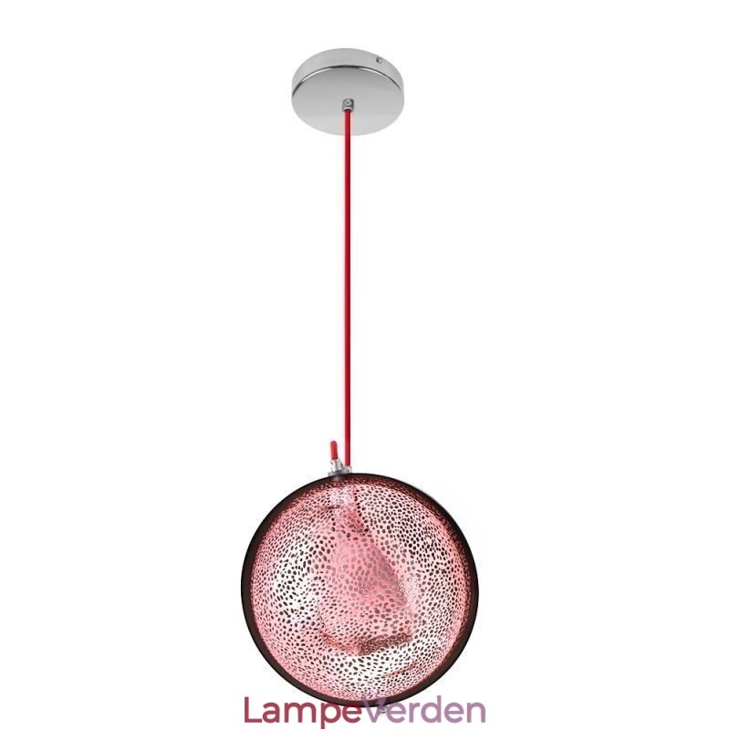 Moderne rosa guld pendant lys halvrund glas lampeskærm dekorativ lys cafe