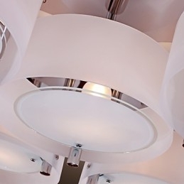 Moderne moderne lysekrone i krommetal, Flush Mount