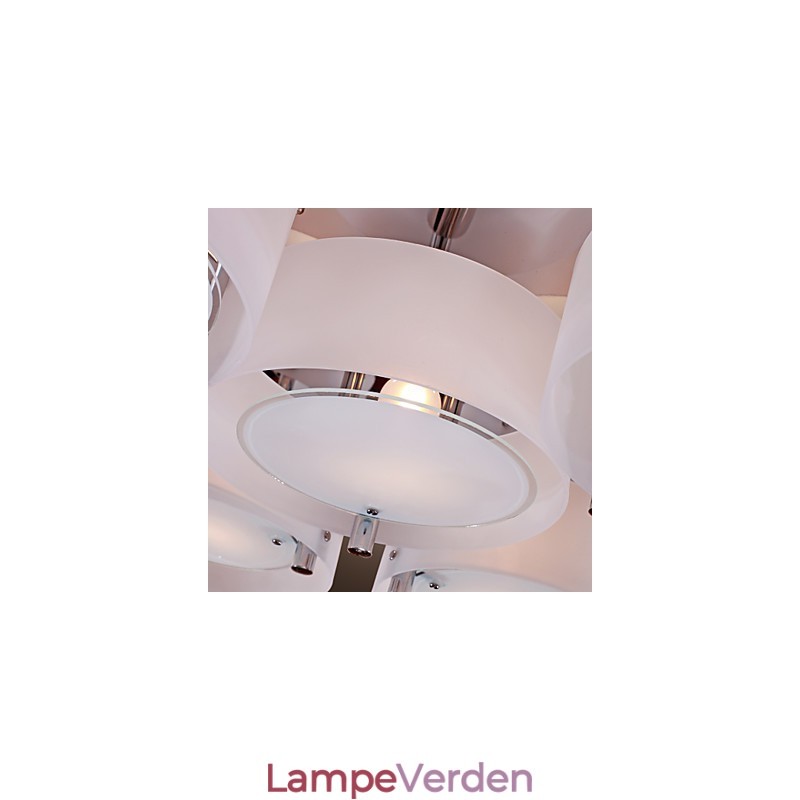 Moderne moderne lysekrone i krommetal, Flush Mount