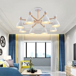 Nordic Macaron Pendel Light Creative Wood lysekrone