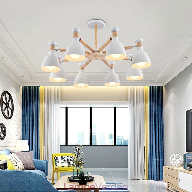 Nordic Macaron Pendel Light Creative Wood lysekrone