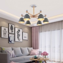 Nordic Macaron Pendel Light Creative Wood lysekrone