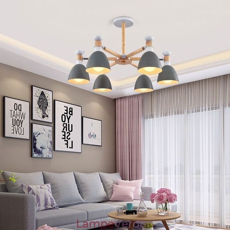 Nordic Macaron Pendel Light Creative Wood lysekrone