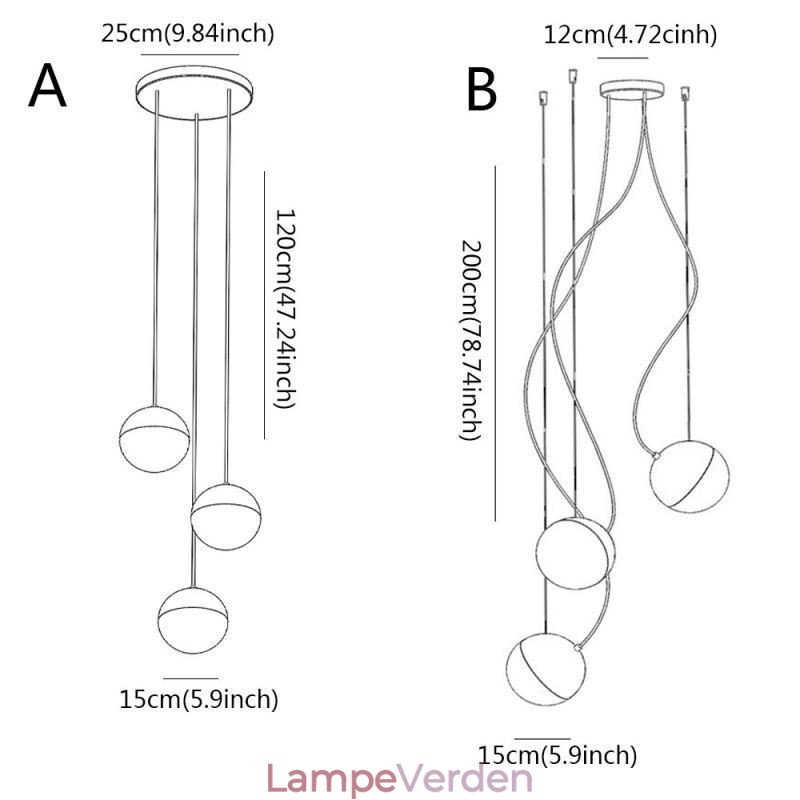 Nordic Ball Cluster Pendel Light Modern Creative Rund Shape Lampebelysning
