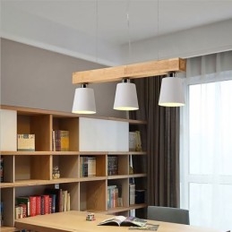 Nordic Wood Lysekrone Unik Lige Pendel Light Cafe