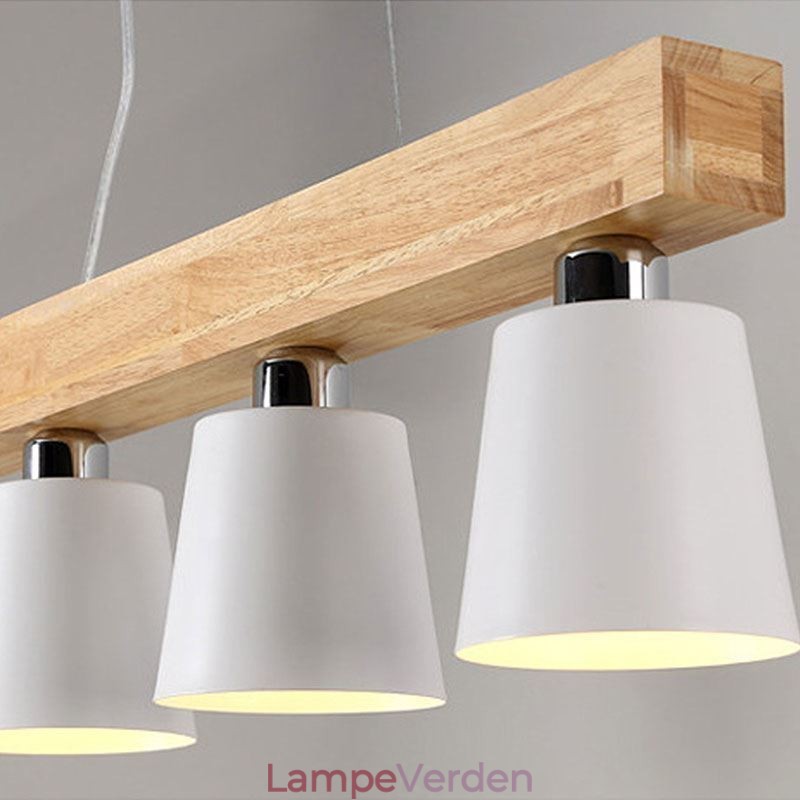 Nordic Wood Lysekrone Unik Lige Pendel Light Cafe