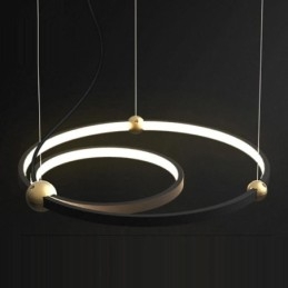 Circle Pendel Lysarmatur Sort 2 Ringe