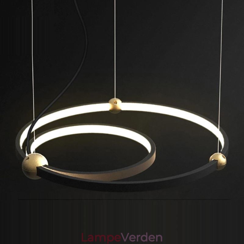 Circle Pendel Lysarmatur Sort 2 Ringe