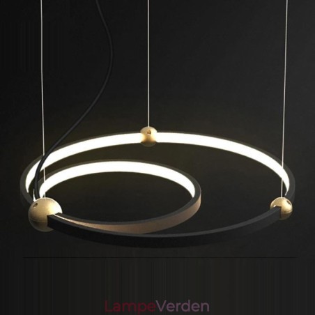 Circle Pendel Lysarmatur Sort 2 Ringe Circle Pendel Lysarmatur Sort 2 Ringe
