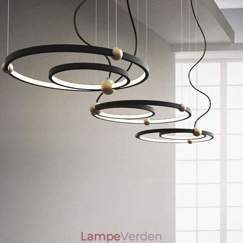 Circle Pendel Lysarmatur Sort 2 Ringe