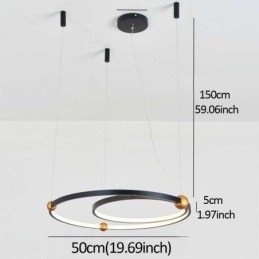 Circle Pendel Lysarmatur Sort 2 Ringe