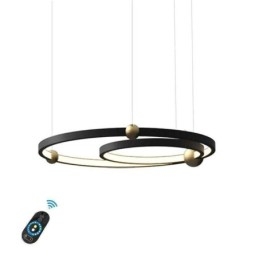 Circle Pendel Lysarmatur Sort 2 Ringe