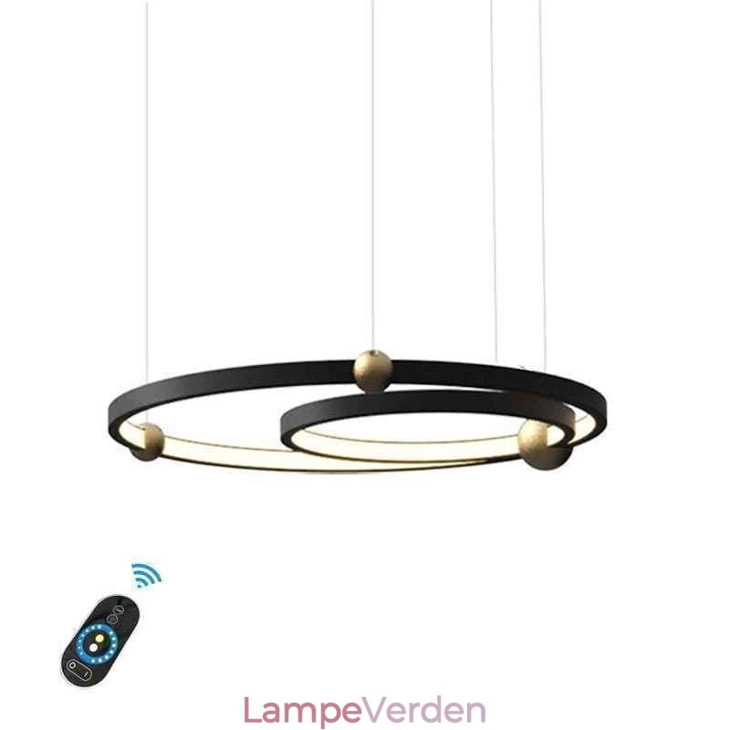 Circle Pendel Lysarmatur Sort 2 Ringe
