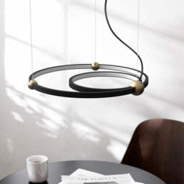 Circle Pendel Lysarmatur Sort 2 Ringe