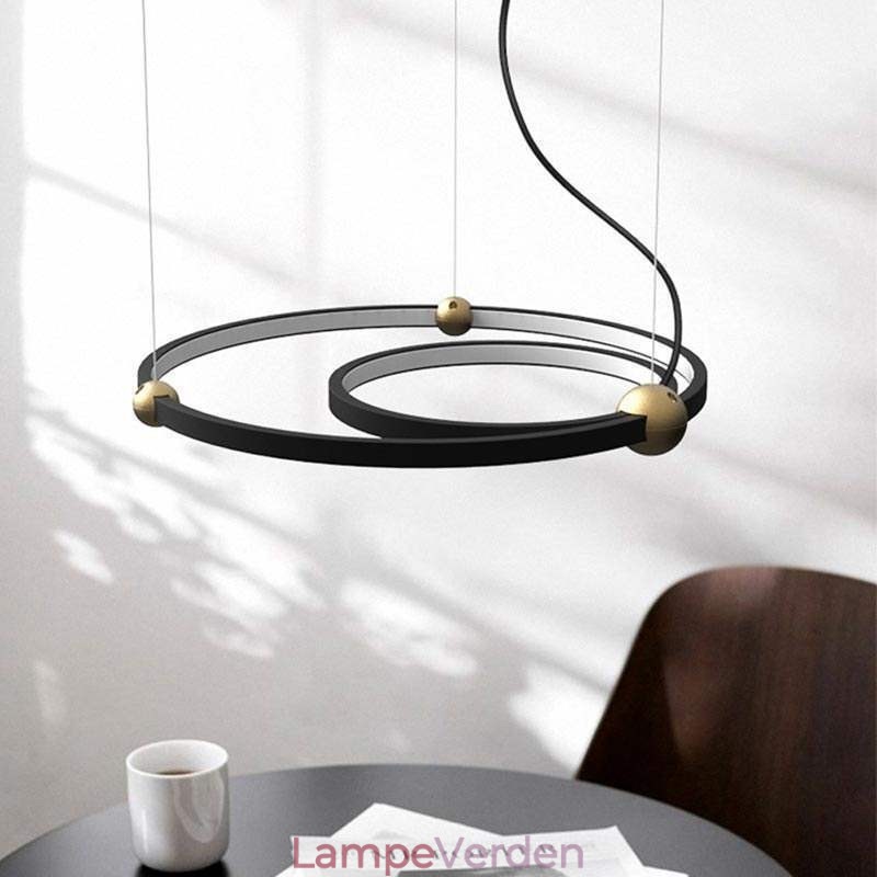 Circle Pendel Lysarmatur Sort 2 Ringe
