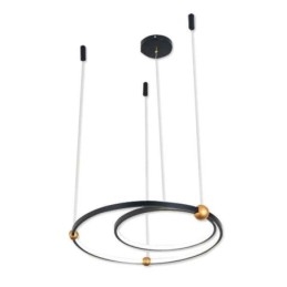 Circle Pendel Lysarmatur Sort 2 Ringe