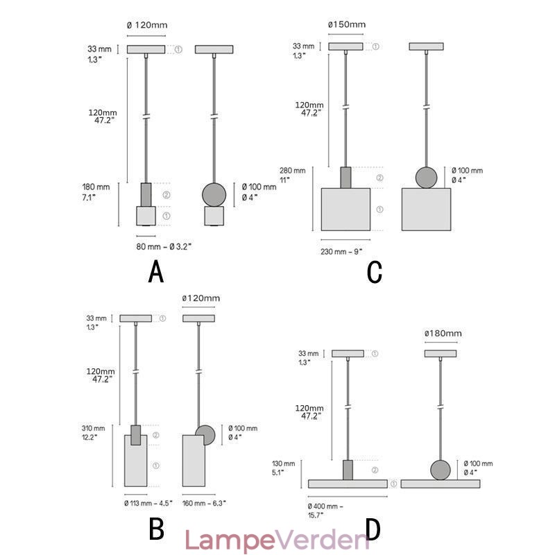 Moderne Pendel Nordic Acryl Lampe Geometri Lighting Light