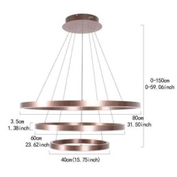 Pendel Drawing Craft 3 Ringe Lampe 80+60+40cm