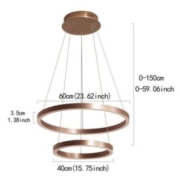 Pendel Drawing Craft 2 Ringe Lampe 60+40cm