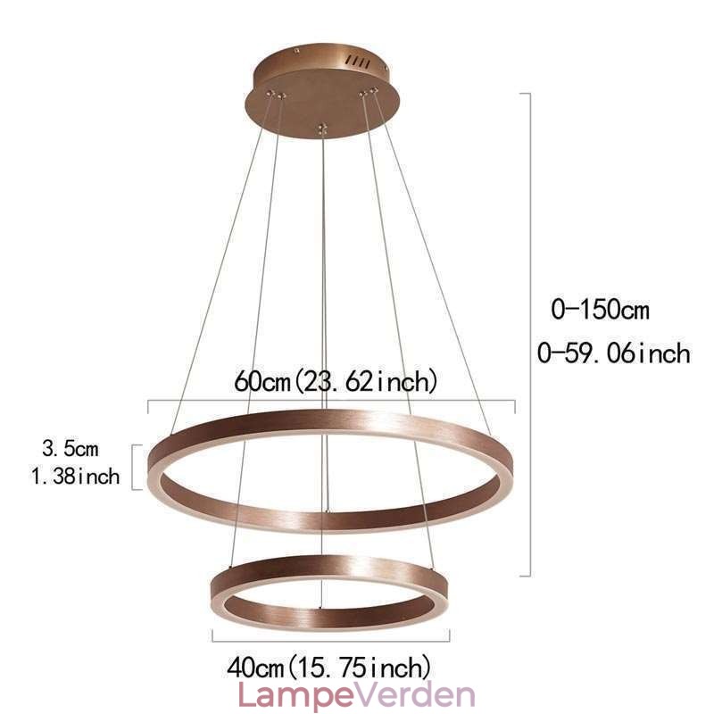 Pendel Drawing Craft 2 Ringe Lampe 60+40cm