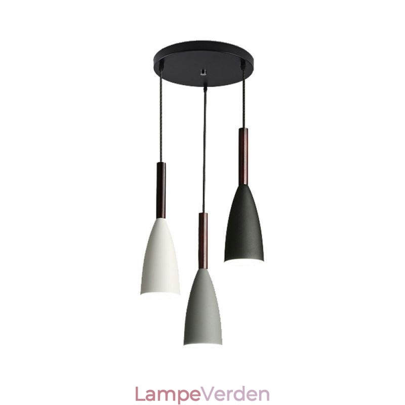 Moderne enkel pendellampe tre lys kreative aluminium kunst lysarmatur Cafe