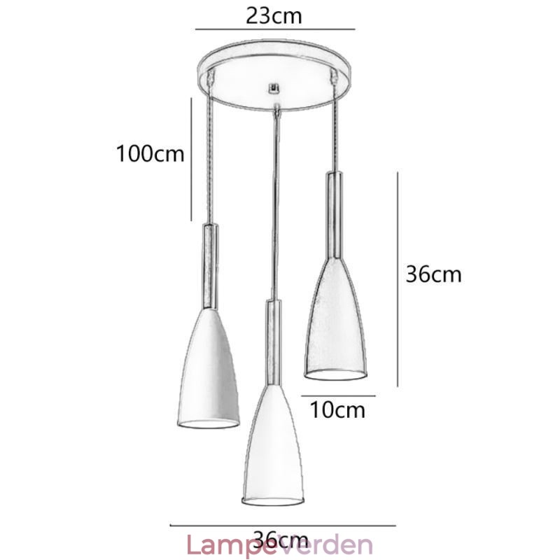 Moderne enkel pendellampe tre lys kreative aluminium kunst lysarmatur Cafe
