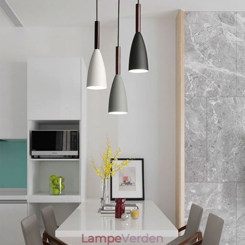 Moderne enkel pendellampe tre lys kreative aluminium kunst lysarmatur Cafe