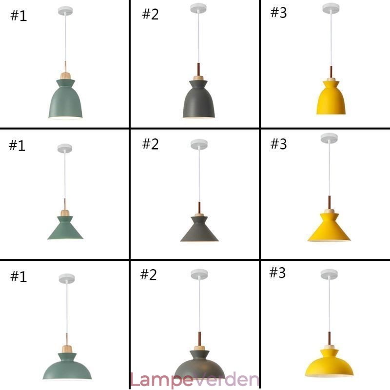 Pendel Nordic Metal Dome Macaron Farver Lampe Lys