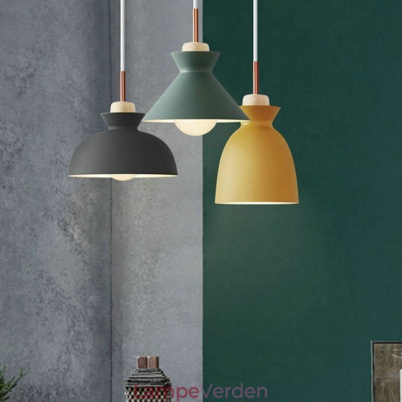 Pendel Nordic Metal Dome Macaron Farver Lampe Lys