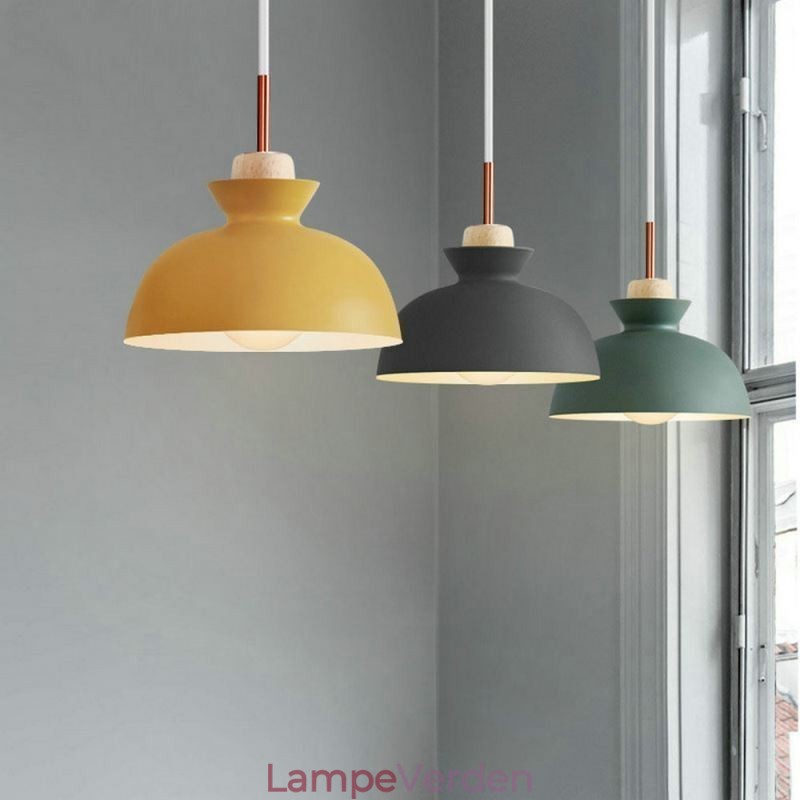Pendel Nordic Metal Dome Macaron Farver Lampe Lys