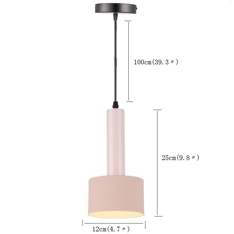 Moderne Simpel Pendel Lys Cylinder Form Lampe Aluminium Belysning Lys
