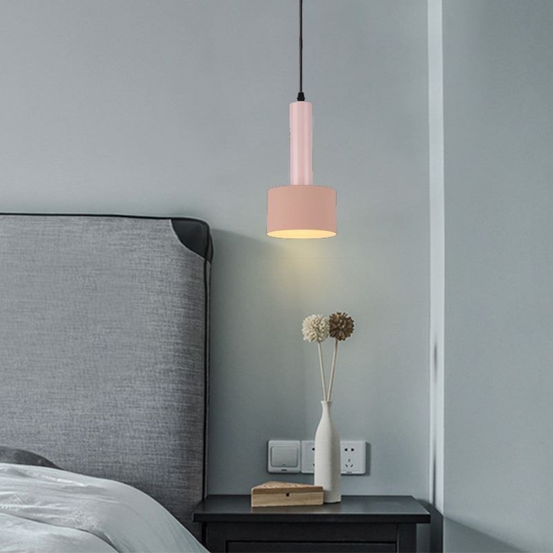 Moderne Simpel Pendel Lys Cylinder Form Lampe Aluminium Belysning Lys