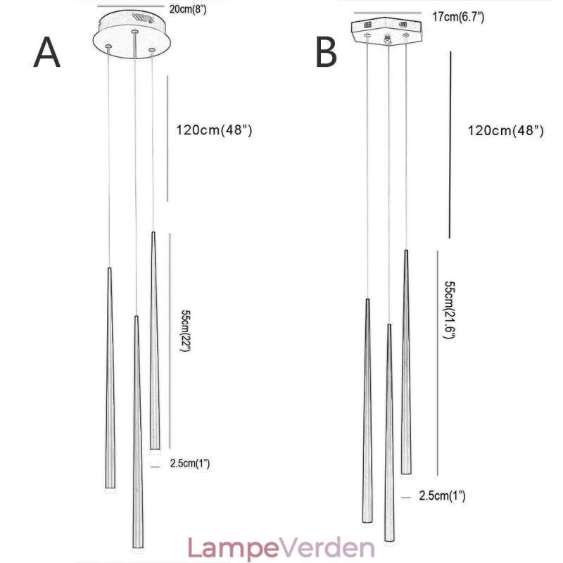 Moderne Simpel Pendel Lys Cylinder Form Belysning Meteor Regn Lampe Lys