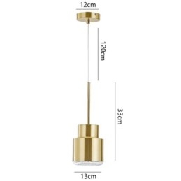 Postmoderne Glas Pendel Light Golden Cylinder Lampe Bright Lighting Light