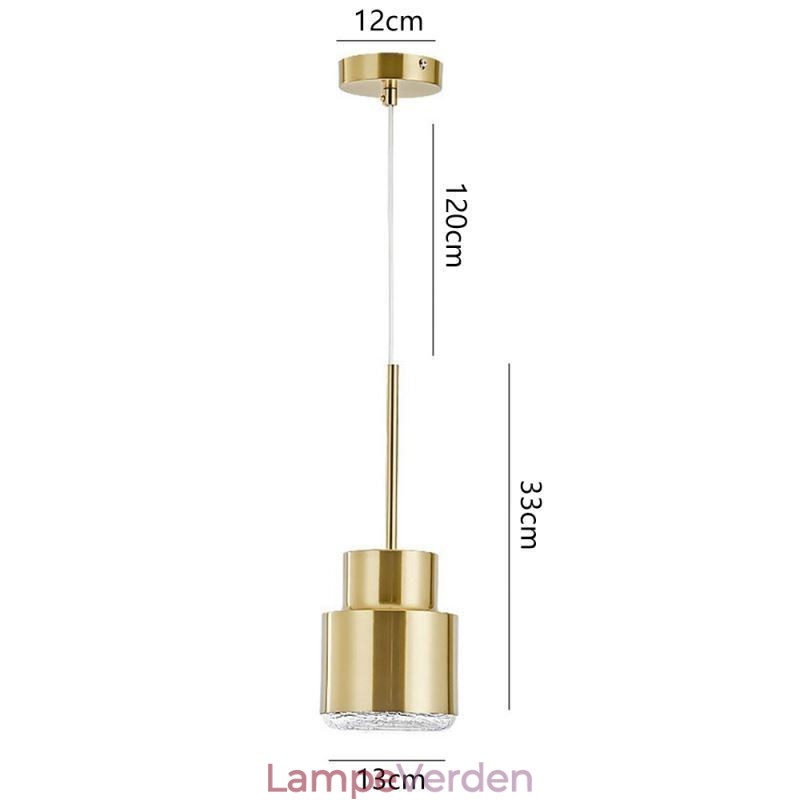 Postmoderne Glas Pendel Light Golden Cylinder Lampe Bright Lighting Light