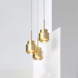 Postmoderne Glas Pendel Light Golden Cylinder Lampe Bright Lighting Light