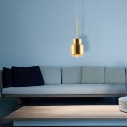 Postmoderne Glas Pendel Light Golden Cylinder Lampe Bright Lighting Light