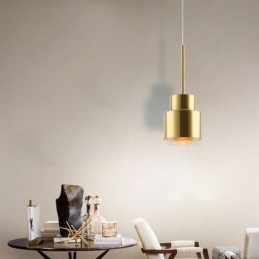 Postmoderne Glas Pendel Light Golden Cylinder Lampe Bright Lighting Light