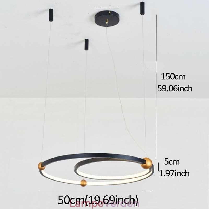Circle Pendel Lysarmatur Sort 2 Ringe