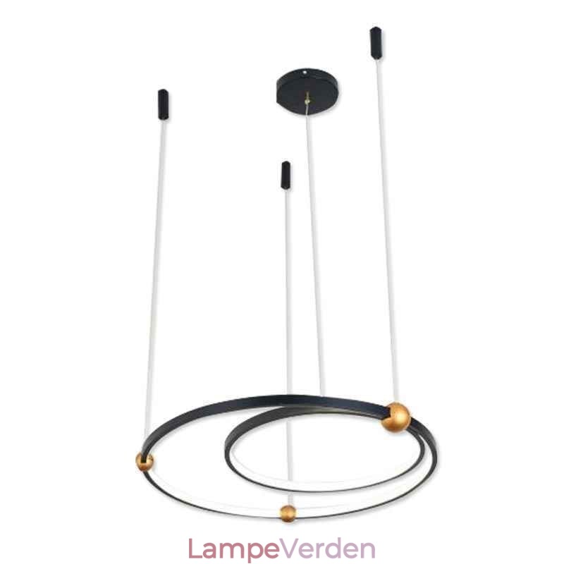 Circle Pendel Lysarmatur Sort 2 Ringe