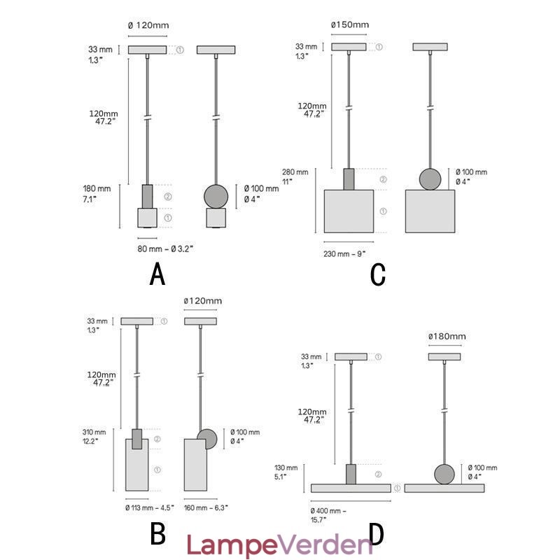 Moderne Pendel Nordic Acryl Lampe Geometri Lighting Light