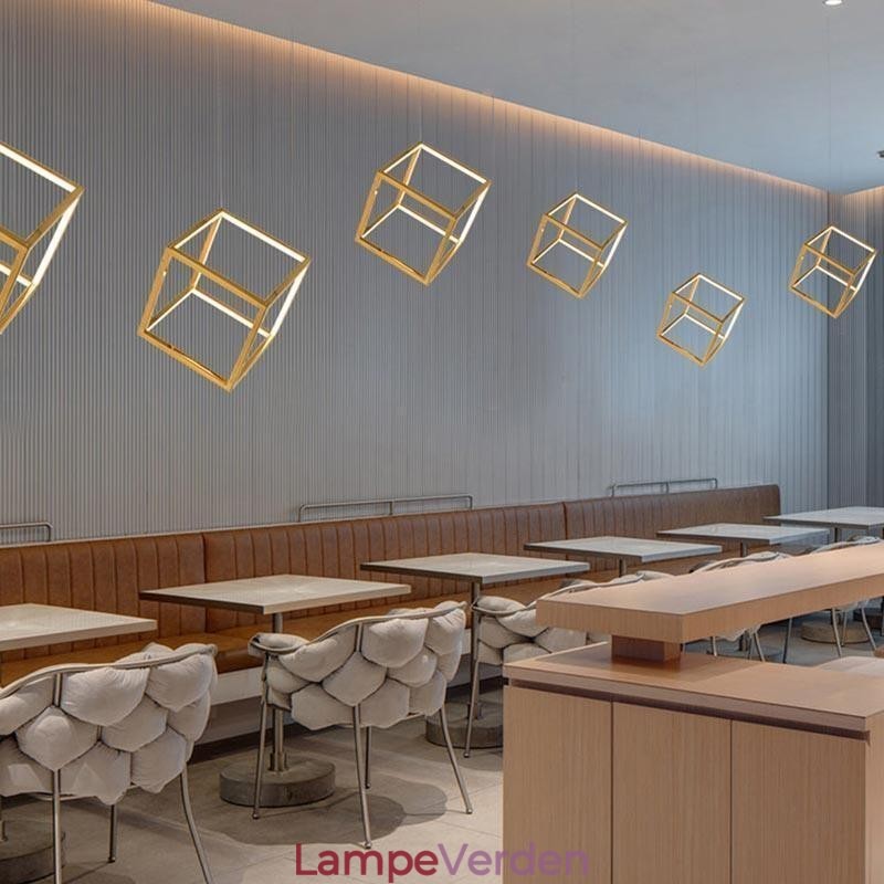 Postmoderne Pendel Geometrisk Guld hængende Lys