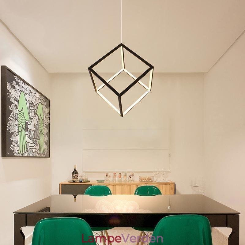 Sort pendel geometrisk kubebelysning LBY18069